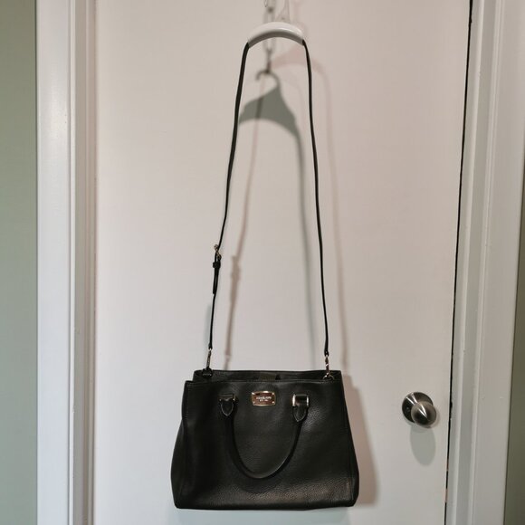 Olive/Gold Pebbled Leather Satchel/Crossbody EUC #253 - Picture 2 of 14